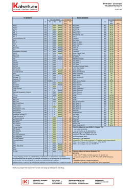 01-08-2021 - Zenderlijst TV-Pakket Standaard
