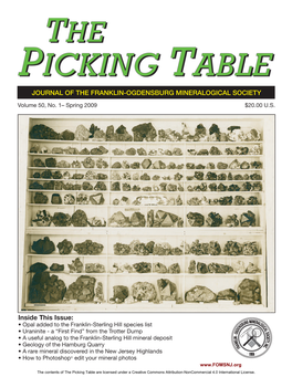 The Picking Table Volume 50, No. 1