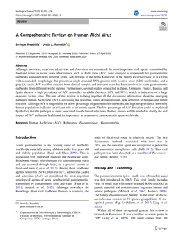 A Comprehensive Review on Human Aichi Virus