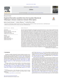 Depleted Lherzolite Xenoliths from the Leucititic Morrã³n De Villamayor