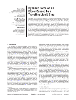 Dynamic Force on an Elbow Caused by a Traveling Liquid Slug