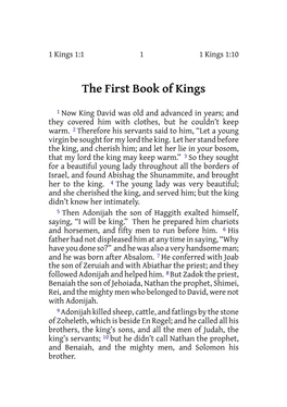 The First Book of Kings