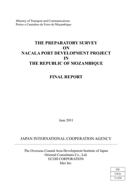 The Preparatory Survey on Nacala Port Development Project in the Republic of Mozambique