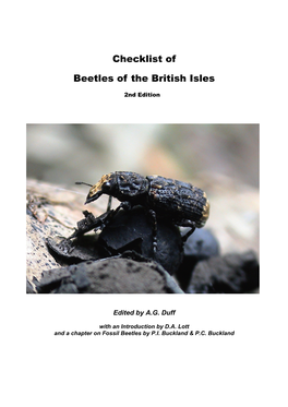 Checklist of Beetles of the British Isles, 2012 Edition