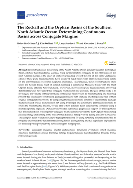 The Rockall and the Orphan Basins of the Southern North Atlantic Ocean: Determining Continuous Basins Across Conjugate Margins