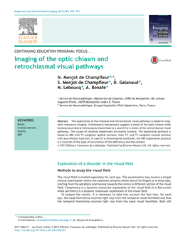 Imaging of the Optic Chiasm and Retrochiasmal Visual Pathways