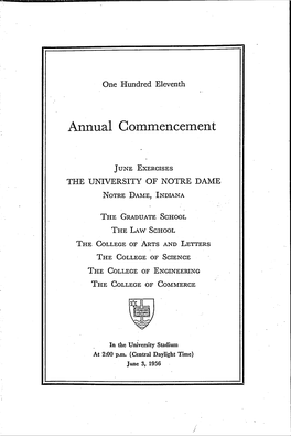 1956-06-03 University of Notre Dame Commencement Program