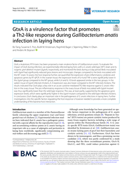 Gtxa Is a Virulence Factor That Promotes a Th2-Like Response