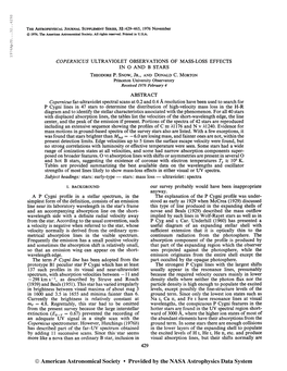 197 6Apjs. . .32. .429S the Astrophysical Journal Supplement Series, 32:429-465, 1976 November © 1976. the American Astronomica