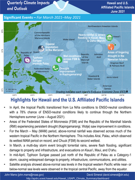 Q2 2021 Pacific Region Climate Impacts & Outlooks Report