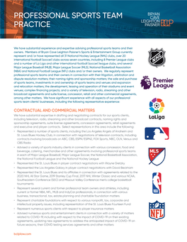 Professional Sports Team Practice Brochure