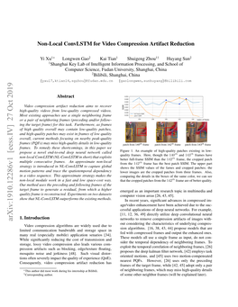 Non-Local Convlstm for Video Compression Artifact Reduction