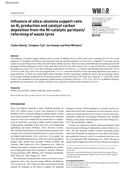 Influence of Silica–Alumina Support Ratio on H2 Production and Catalyst