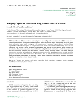 Mapping Cigarettes Similarities Using Cluster Analysis Methods