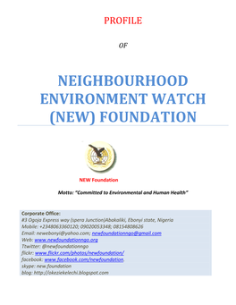 Neighbourhood Environment Watch (New) Foundation