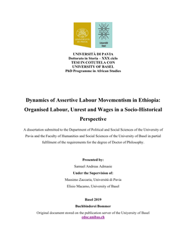 Dynamics of Assertive Labour Movementism in Ethiopia: Organised Labour, Unrest and Wages in a Socio-Historical Perspective