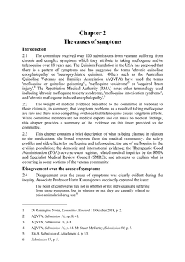 Report: Use of the Quinoline Anti-Malarial Drugs Mefloquine And