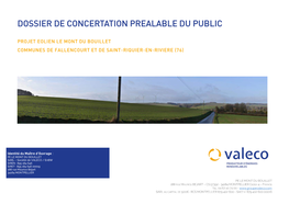 Dossier De Concertation Prealable Du Public