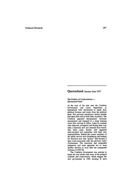 Political Chronicle 397 Queensland: January-June 1997