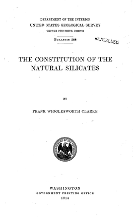 The Constitution of the Natural Silicates