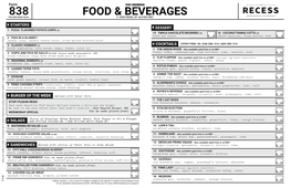 Recess Food+Bev Menu 7.10.20