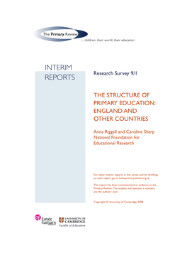 THE STRUCTURE of PRIMARY EDUCATION: England and Other Countries