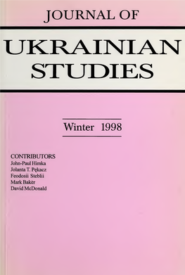 Journal of Ukrainian Studies