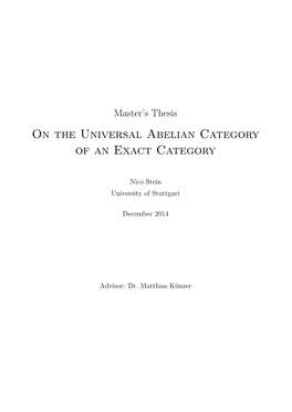 On the Universal Abelian Category of an Exact Category