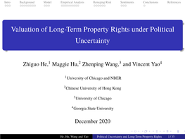 Valuation of Long-Term Property Rights Under Political Uncertainty