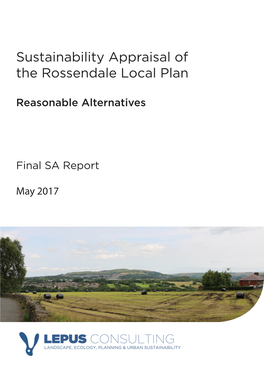 Sustainability Appraisal of the Rossendale Local Plan