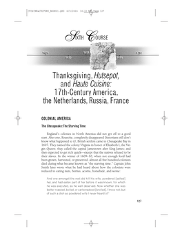 Thanksgiving,Hutsepot, and Haute Cuisine: 17Th-Century America, the Netherlands, Russia, France