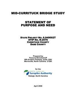 Mid-Currituck Bridge Study Statement