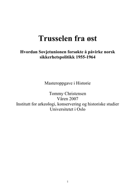 Trusselen Fra Øst