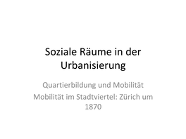 Soziale Räume in Der Urbanisierung