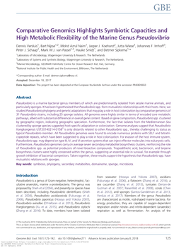 Comparative Genomics Highlights Symbiotic Capacities and High Metabolic Flexibility of the Marine Genus Pseudovibrio