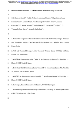 Identification of Proximal SUMO-Dependent Interactors Using SUMO-ID
