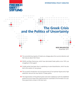 The Greek Crisis and the Politics of Uncertainty