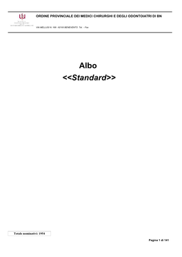 Albo &lt;&lt;Standard&gt;&gt;