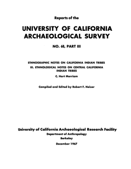 University of California Archaeological Survey No