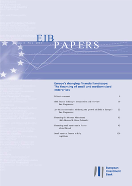 EIB Papers Volume 08. N°2/2003