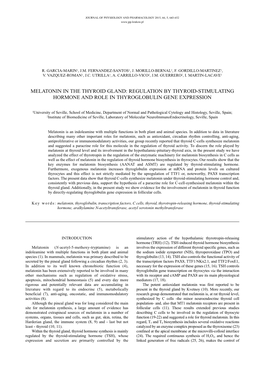 Melatonin in the Thyroid Gland: Regulation by Thyroid-Stimulating Hormone and Role in Thyroglobulin Gene Expression