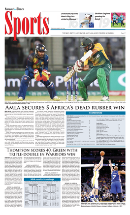 Amla Secures S Africa's Dead Rubber