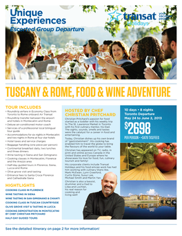 Tuscany & Rome, Food & Wine Adventure