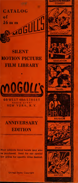 Catalog of 16Mm Silent Motion Picture Film Library