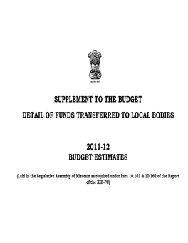 Supplement to the Budget (Detail of Funds Transferred to Local Bodies)