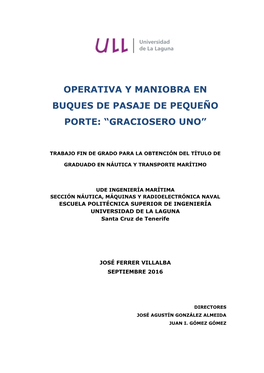 Operativa Y Maniobra En Buques De Pasaje De Pequeño