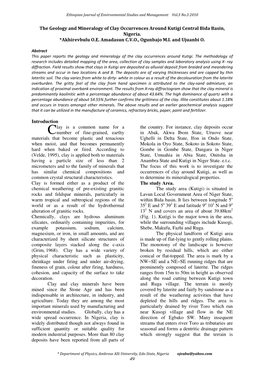 49 the Geology and Mineralogy of Clay Occurrences Around Kutigi