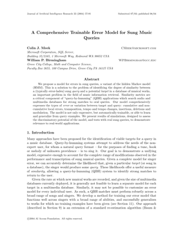 A Comprehensive Trainable Error Model for Sung Music Queries