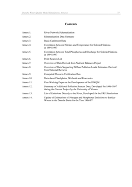 Danube Water Quality Model Simulations, Annexes 75