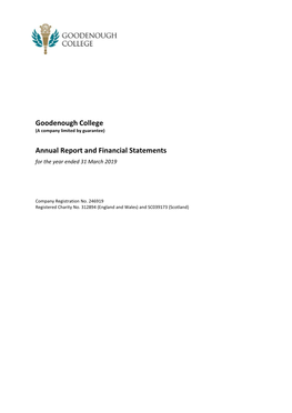 Annual Report and Financial Statements for the Year Ended 31 March 2019